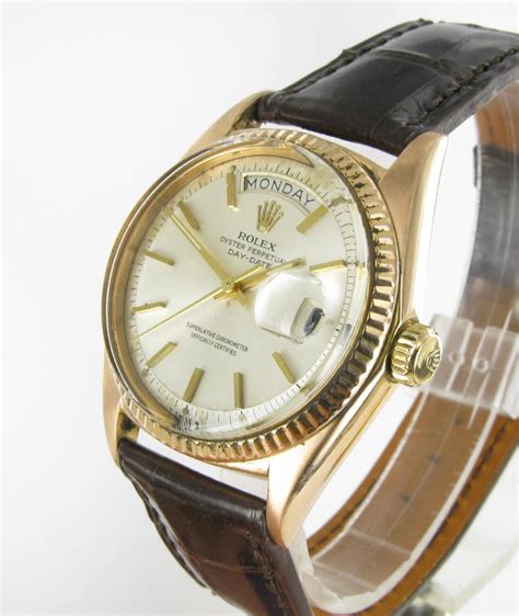 alte rolex mit lederarmband|Armbanduhr: Rolex DayDate in Rotgold, Schweiz 1966 – Antike .